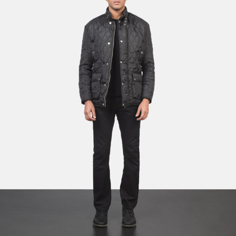 Men_s Barry Black Quilted Windbreaker Jacket-2-1709557292434